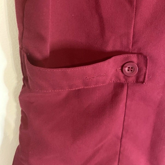 Greys Anatomy Scrub Top Medical Uniform Burgundy Mock Neck Medium - Picture 11 of 12